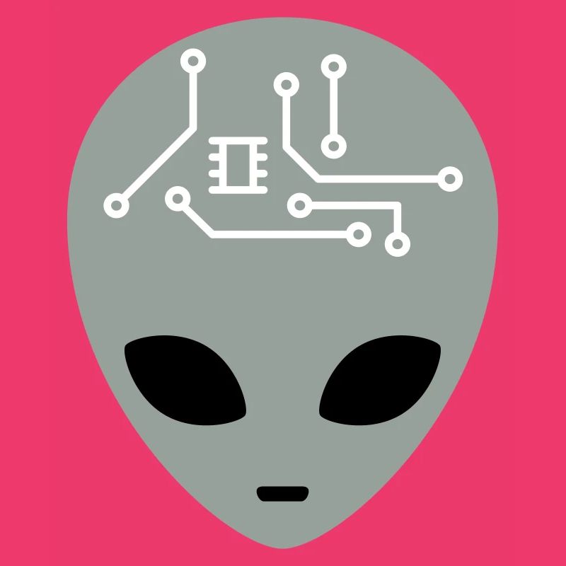 Alien Head with Circuits (three colours)