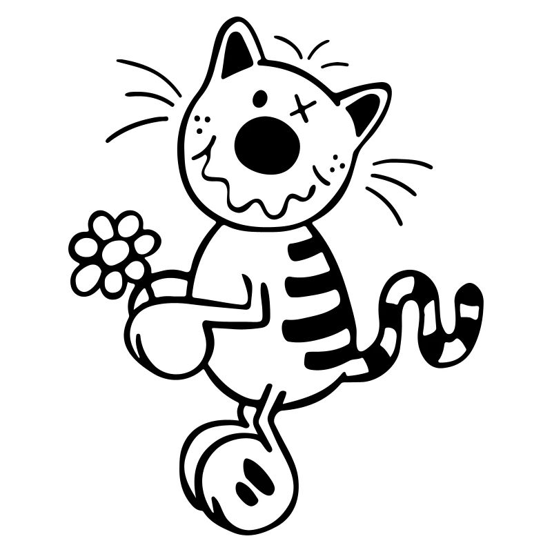 Chat avec la fleur