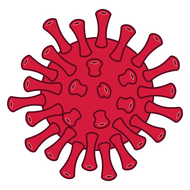 Red Covid molecule illustration