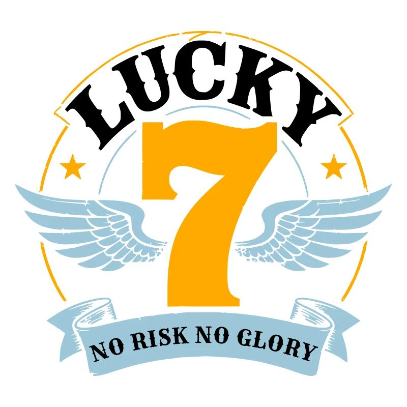 Badge de motard Lucky 7 – Sans risque, sans gloire