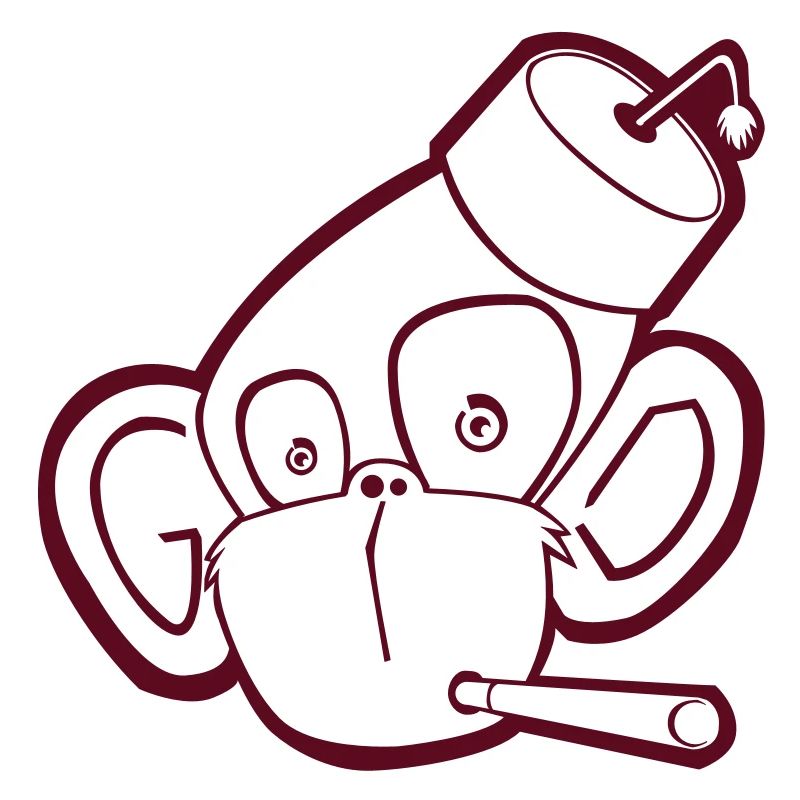 Affe mit Zigarette (Kontur)