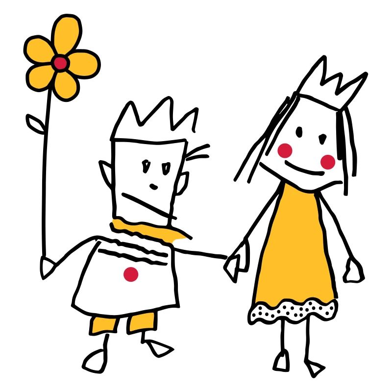 Figure de bâton amoureuse De la Reine Fleur Saint-Valentin