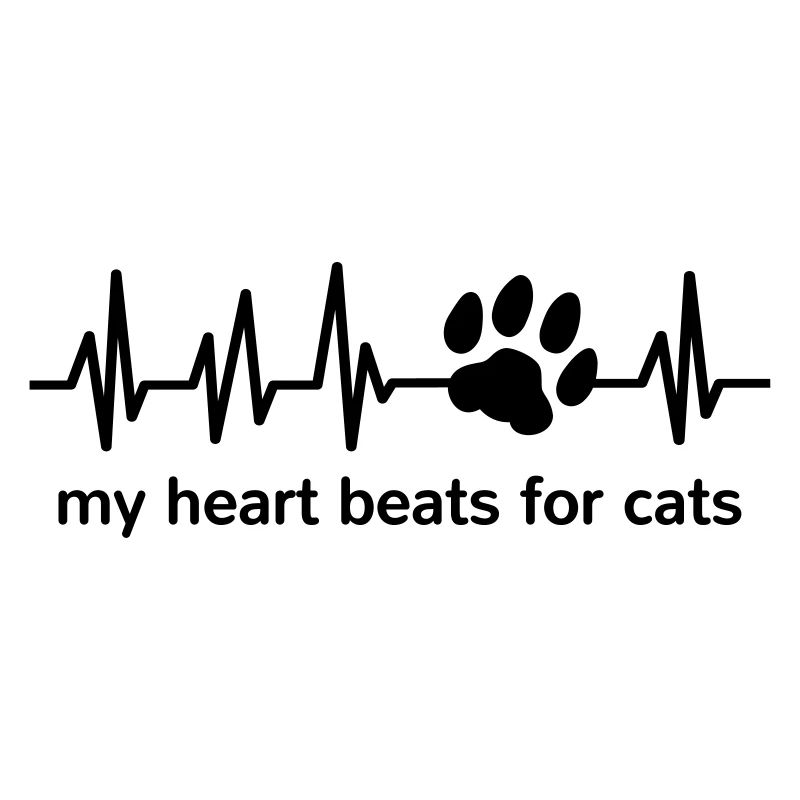 Battement de cœur d’impression de patte de chat J’aime les chats
