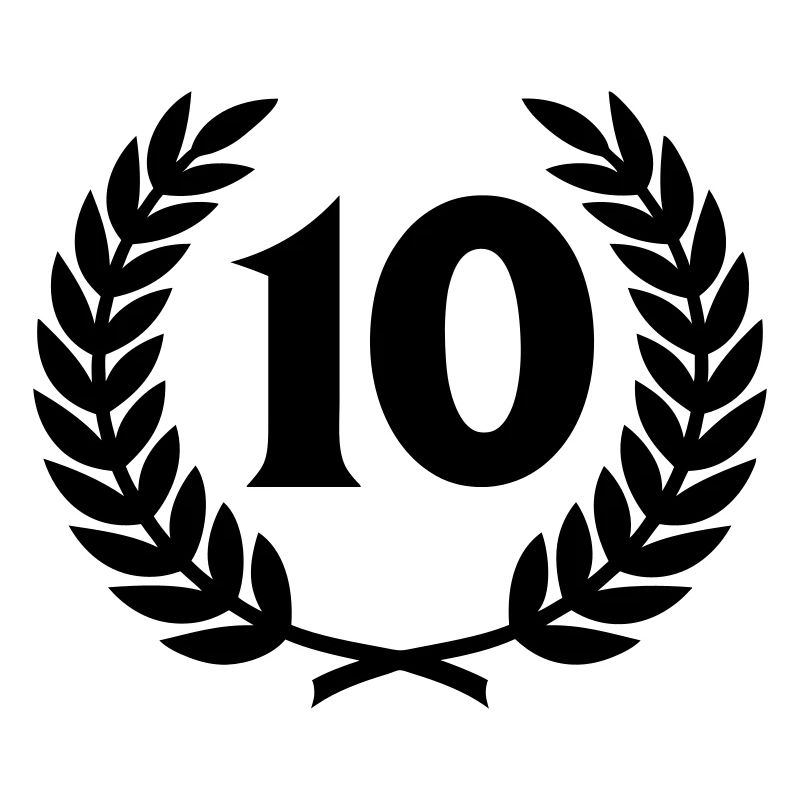 Couronne de laurier et le numéro (10)