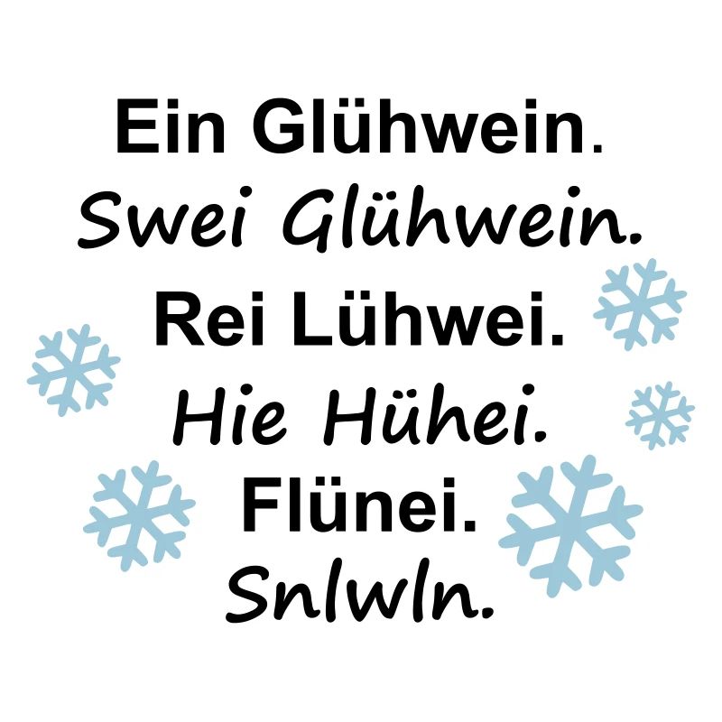 ein Glühwein swei Schneeflocke