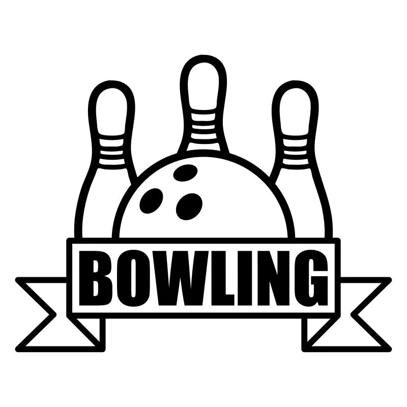 bowling strike text logo schwarz pins treffer umwe
