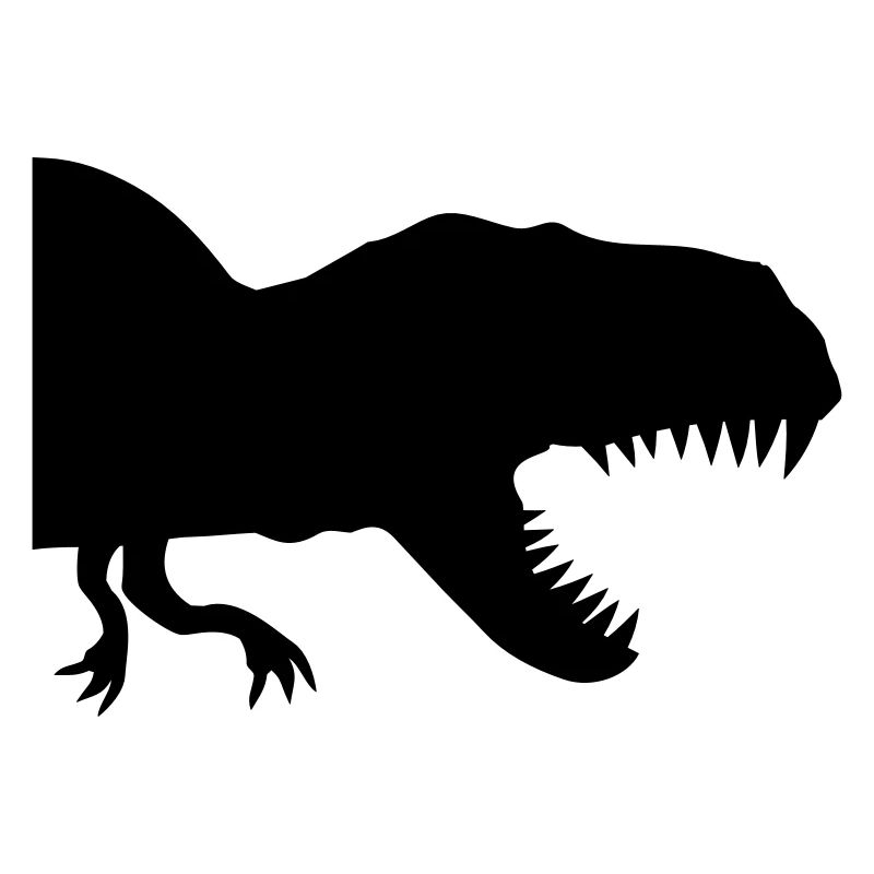 halb hälfte silhouette schwarz umriss t-rex fleisc