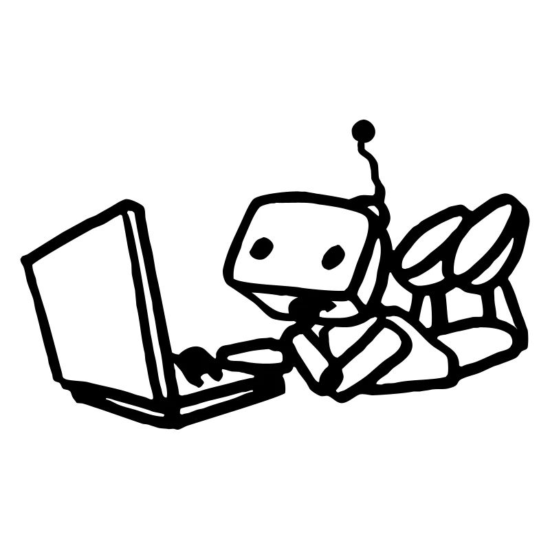Robot using laptop