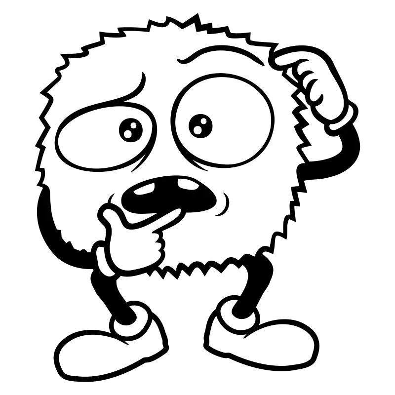 Monster skeptisches Gesicht Comic