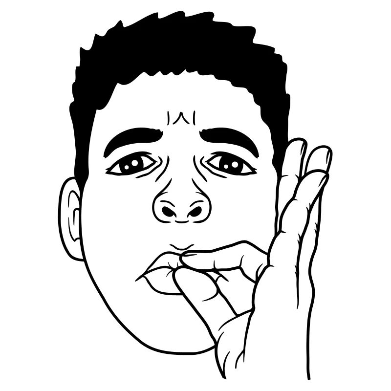 Visage Bouche Baiser Geste de la Main