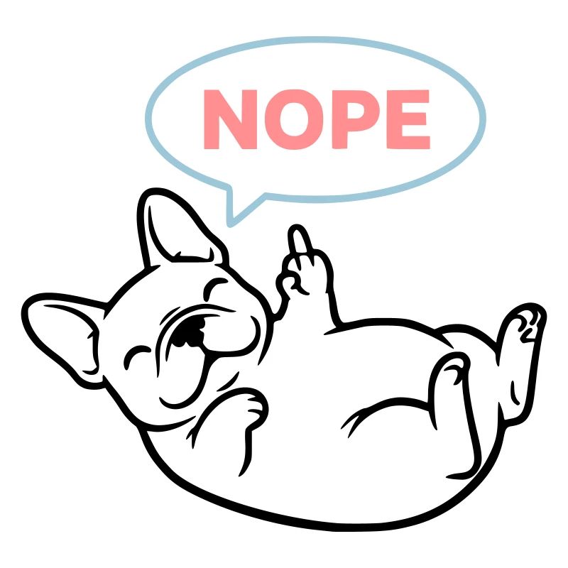 Frenchie Dog Nope Comic Colorful
