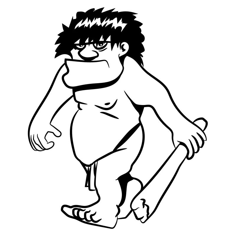 Steinzeitmensch witzig comic keule