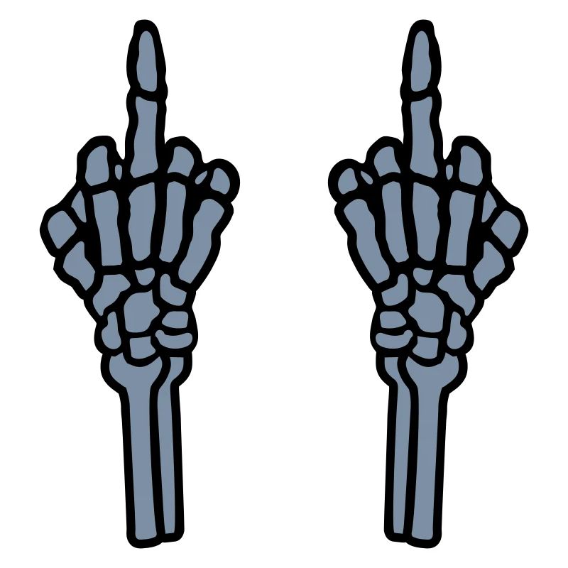 2 hands middle finger bone