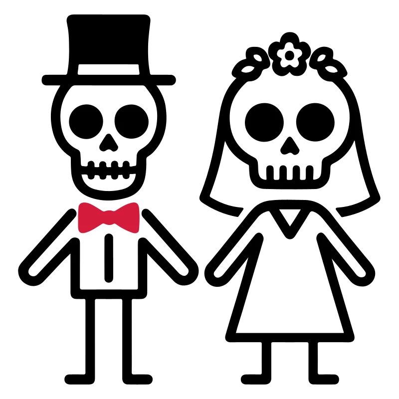 Ehepaar Hochzeit Skelett