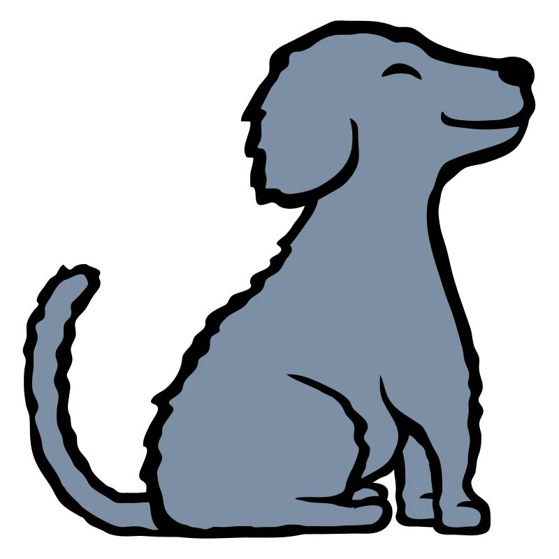 Glücklicher sitzender braver Hund