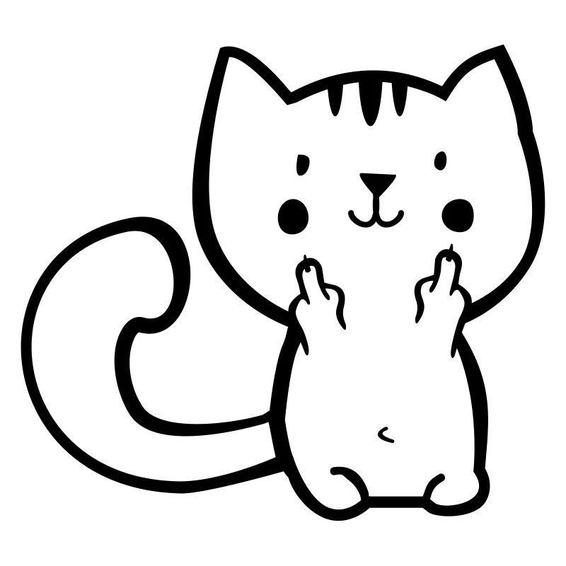 Fuck off kitty - doigt de chat - chat - Kitty
