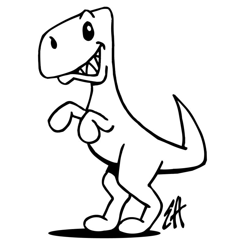 T-Rex souriant : Design Couleur Unique