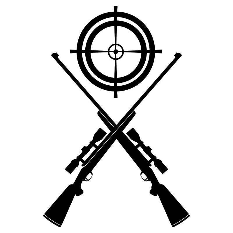 Two crossed shotguns with visor