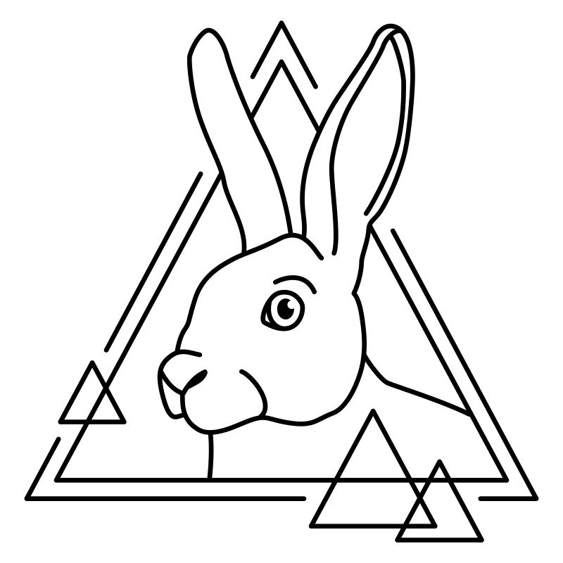 Lapin en forme géométrique - conception d’art au trait