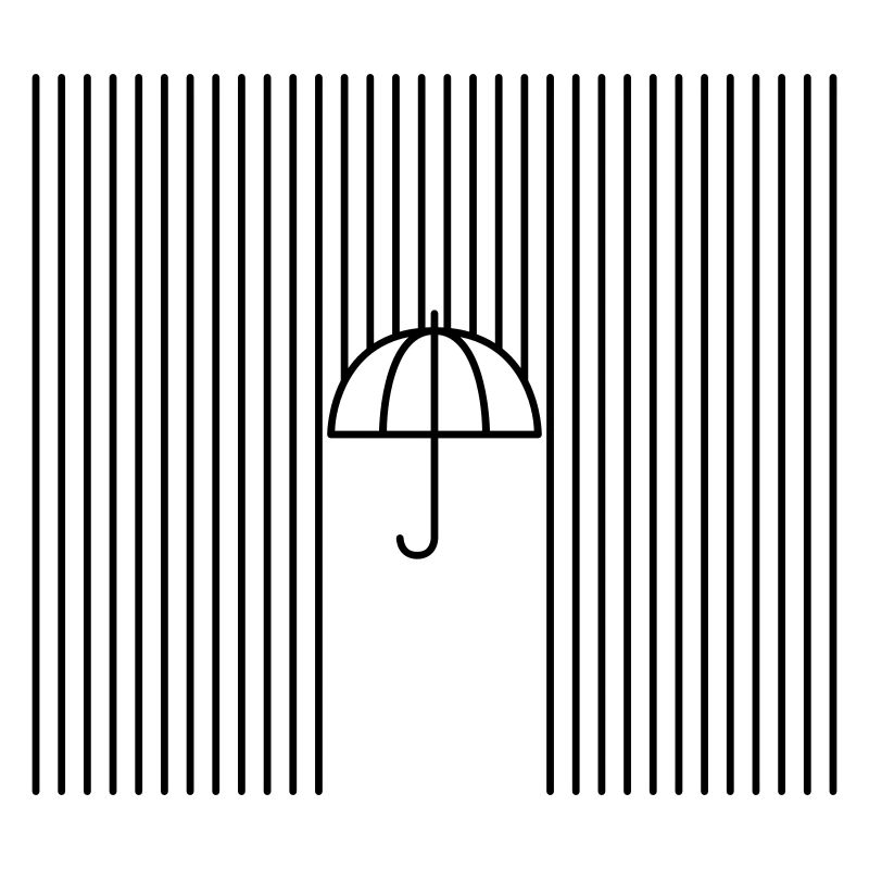 Graphic: Umbrella in the rain