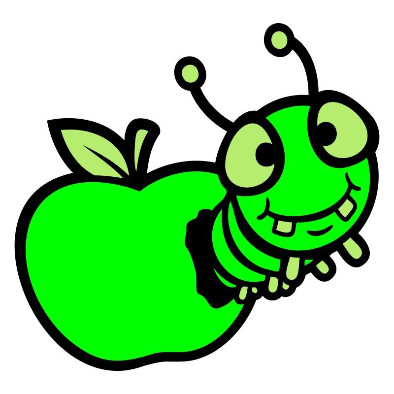 Chenille peeps trou de pomme bande dessinée drôle mignon mignon mignon