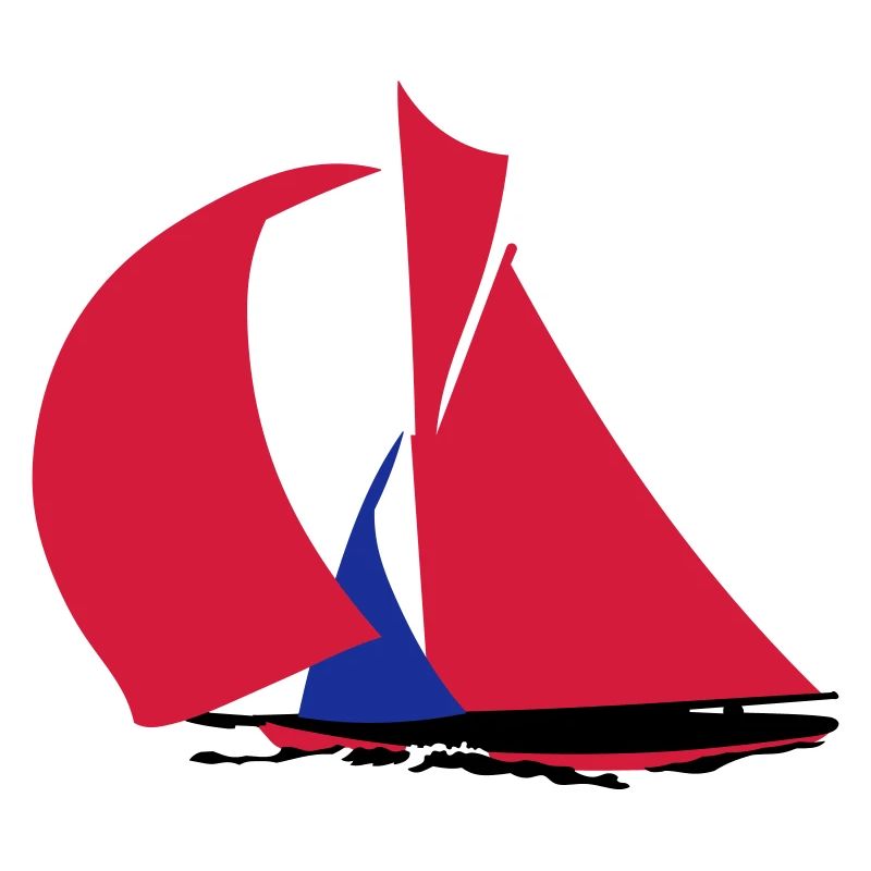 Roter Segelboot Silhouette