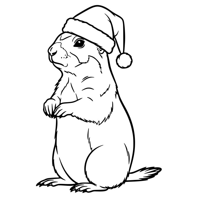 Suricate de Noël avec chapeau – Style mignon
