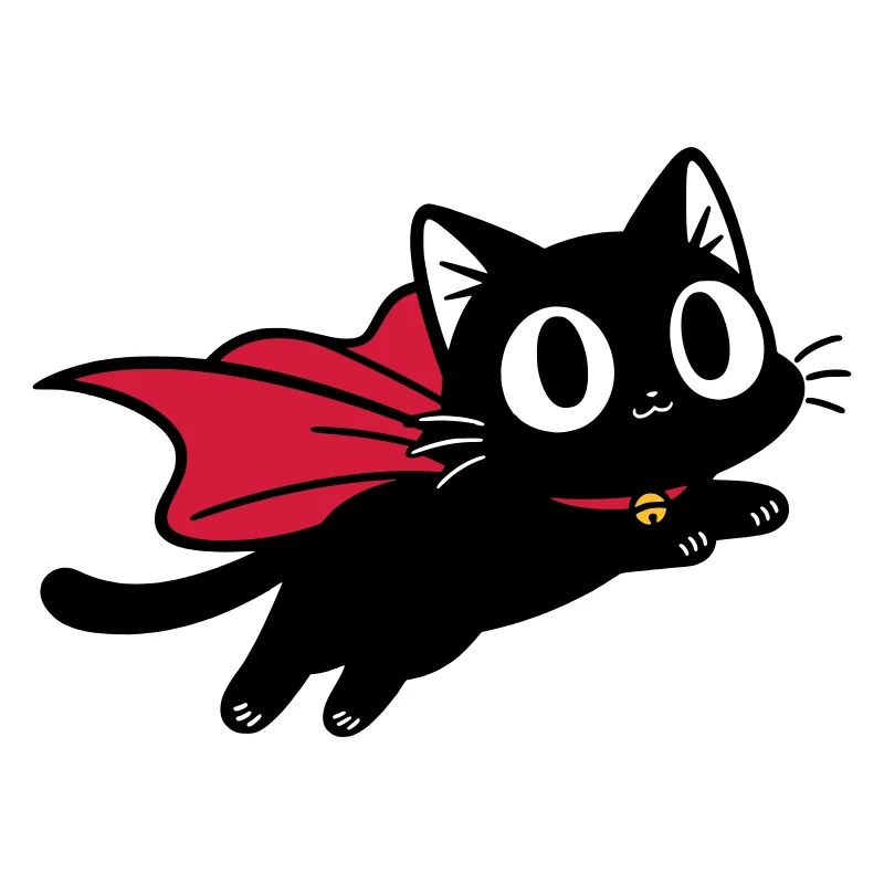 Super Chat Volant | Chat noir avec une cape