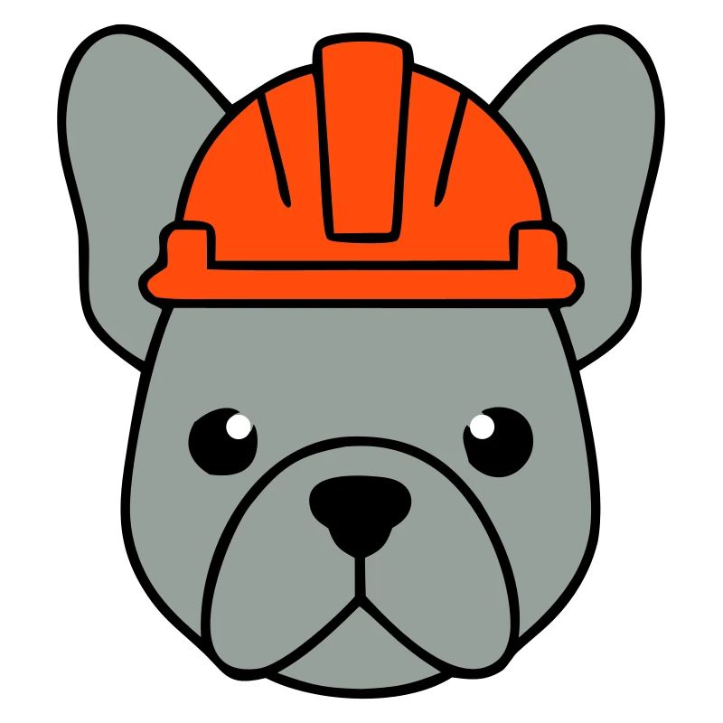 Frenchie Construction Worker Helmet Head