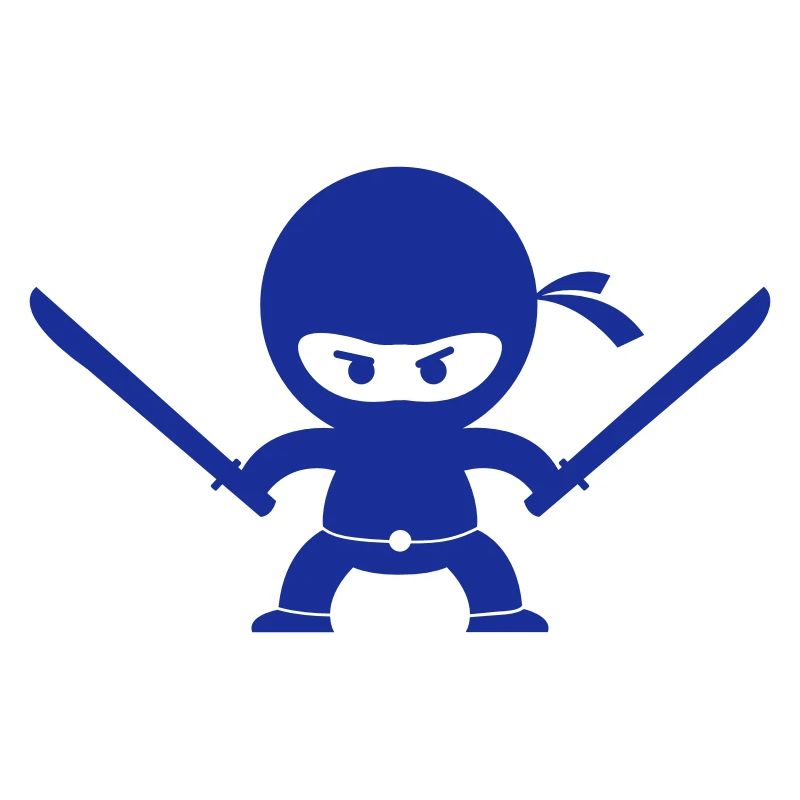 Ninja bleu avec deux épées