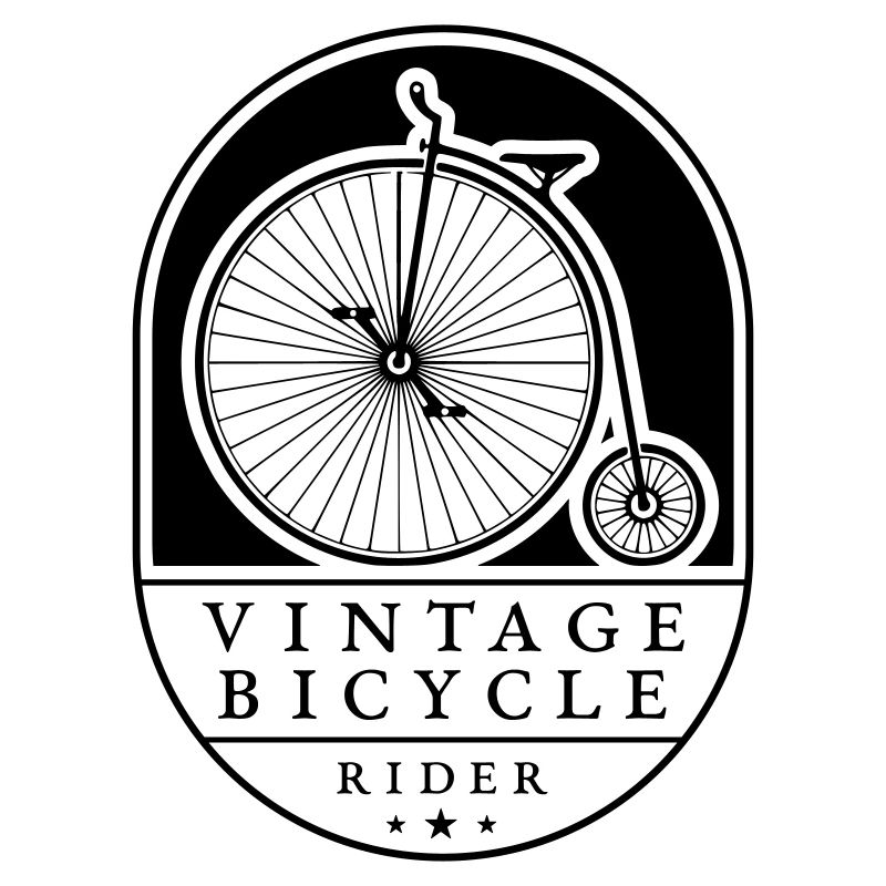 Vintage Bicycle Rider, Black on Light, Penny farthing