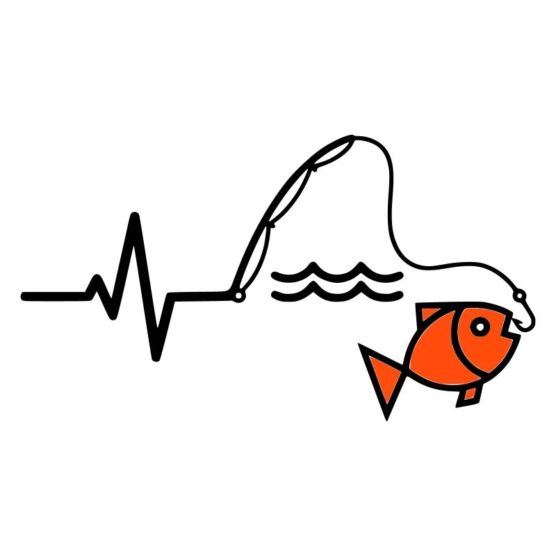 Silhouette du poisson à canne à pêche ECG