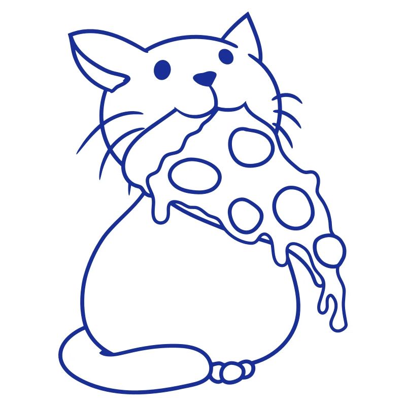 Chat mangeant du salami Pizza Faim Restauration rapide