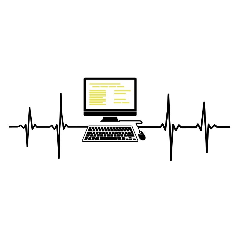 Ordinateur EKG programmeur de rythme cardiaque pc nerd