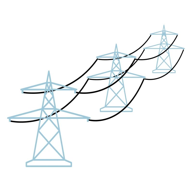 row pattern many track electricity mast power pole ele