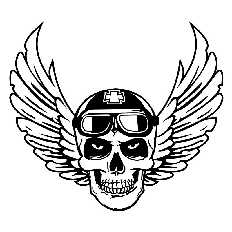 biker skull wings uk