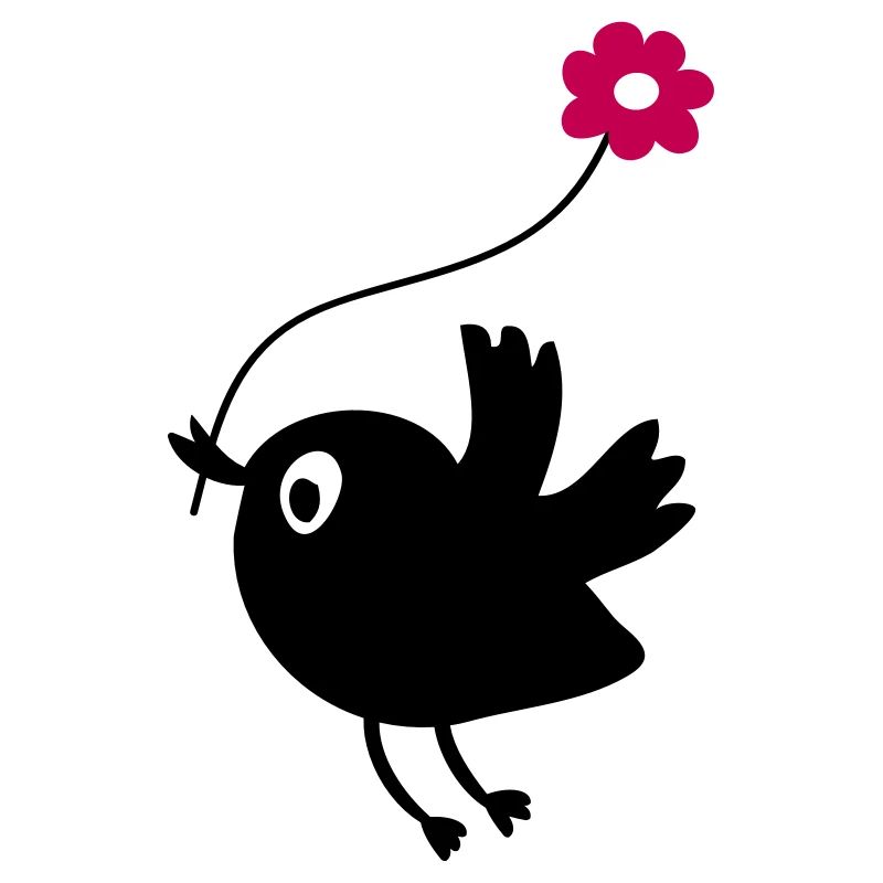 Oiseau de vol cale fleur