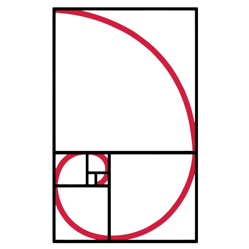 Fibonacci courbe de type ratio or