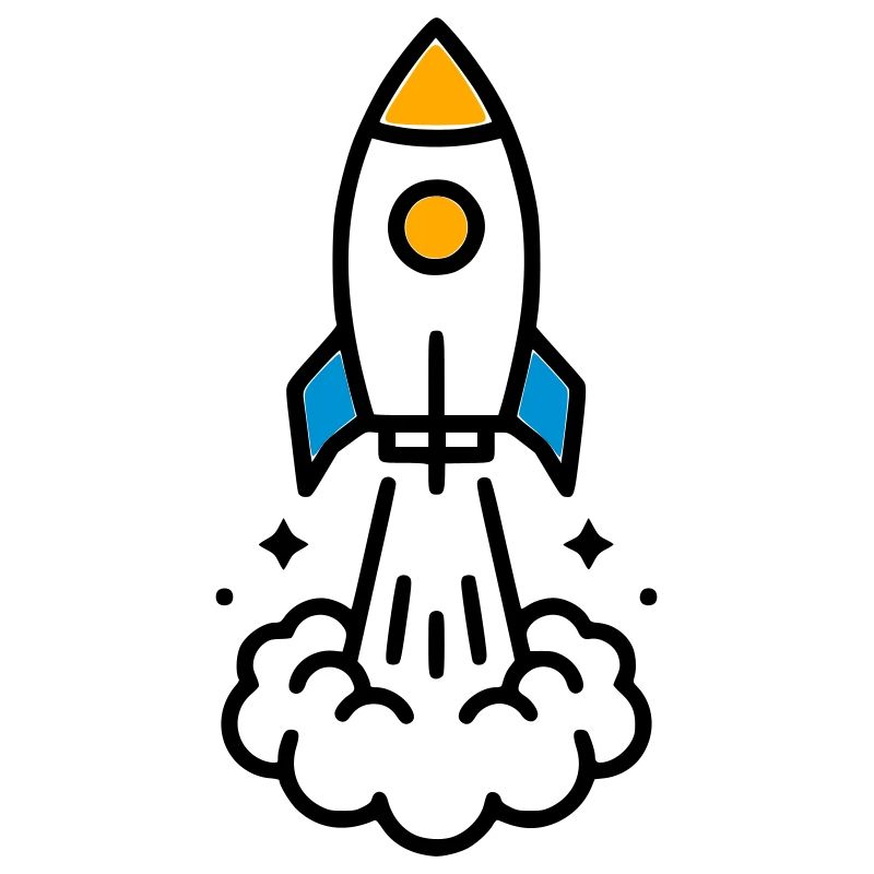 Rocket Launch Space Comic