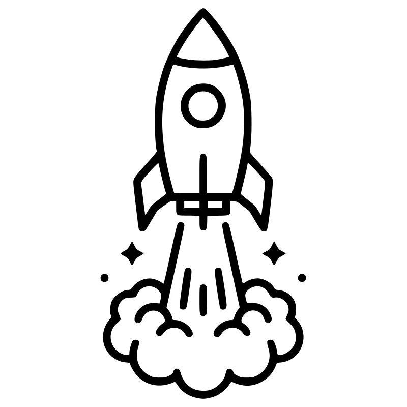 Icône spatiale de lancement de fusée