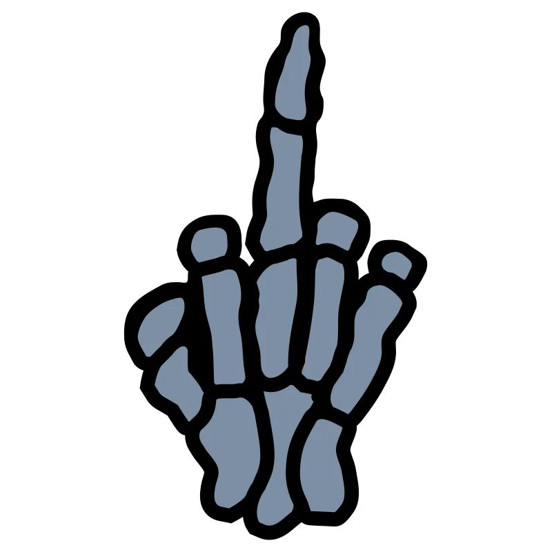 Middle finger bone hand show