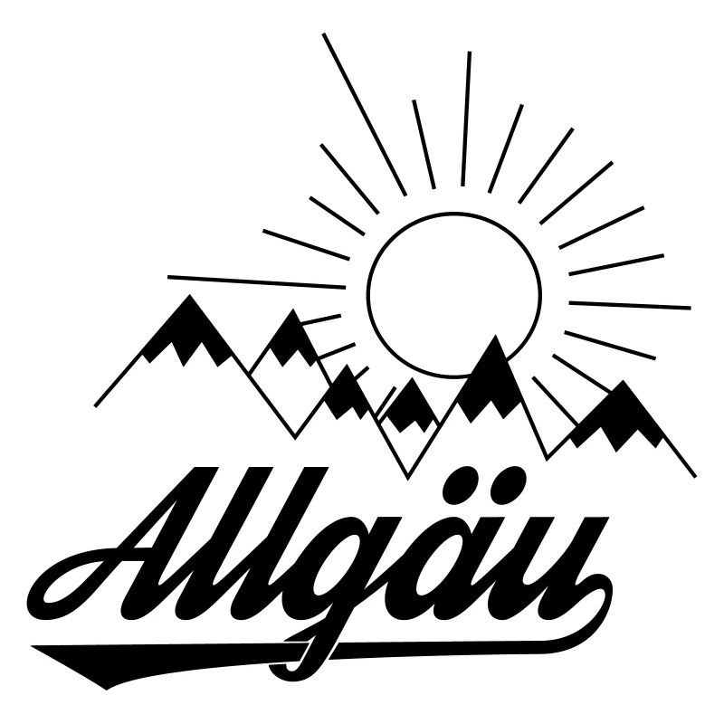 Allgäu Schriftzug mit Bergen und Sonne - Geschenk