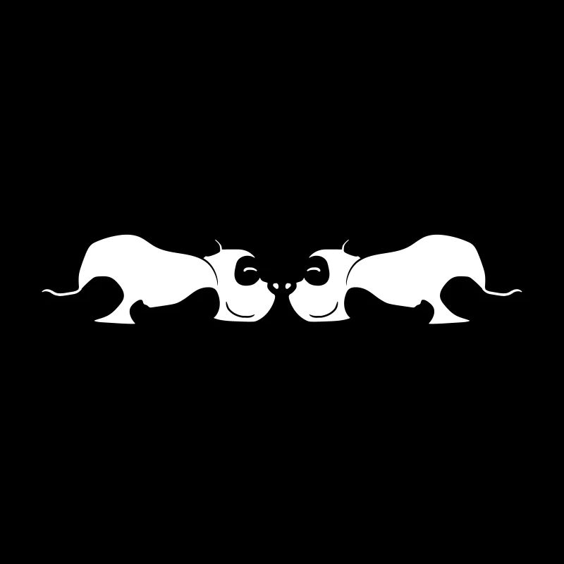 2 liegende Panda