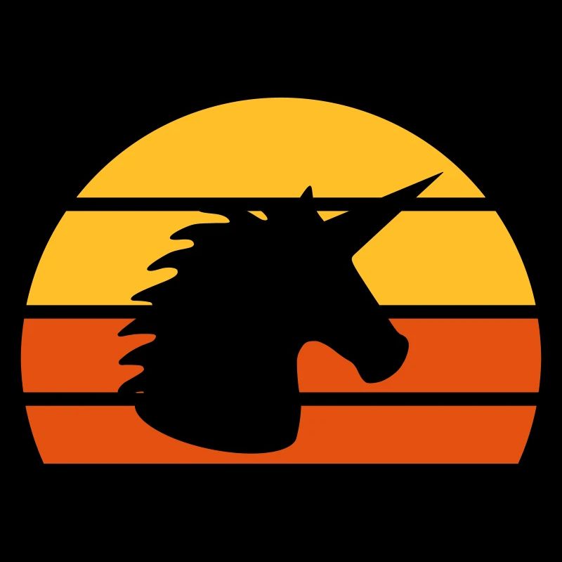 Licorne devant un demi-soleil