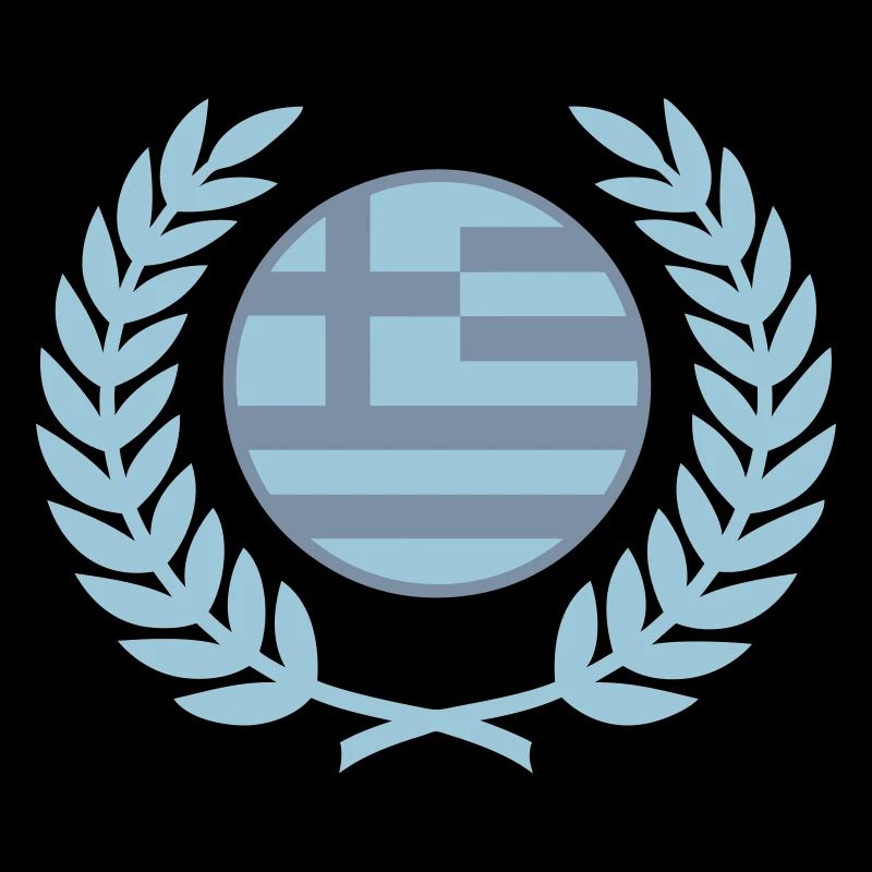 Grèce (drapeau et couronne de laurier)