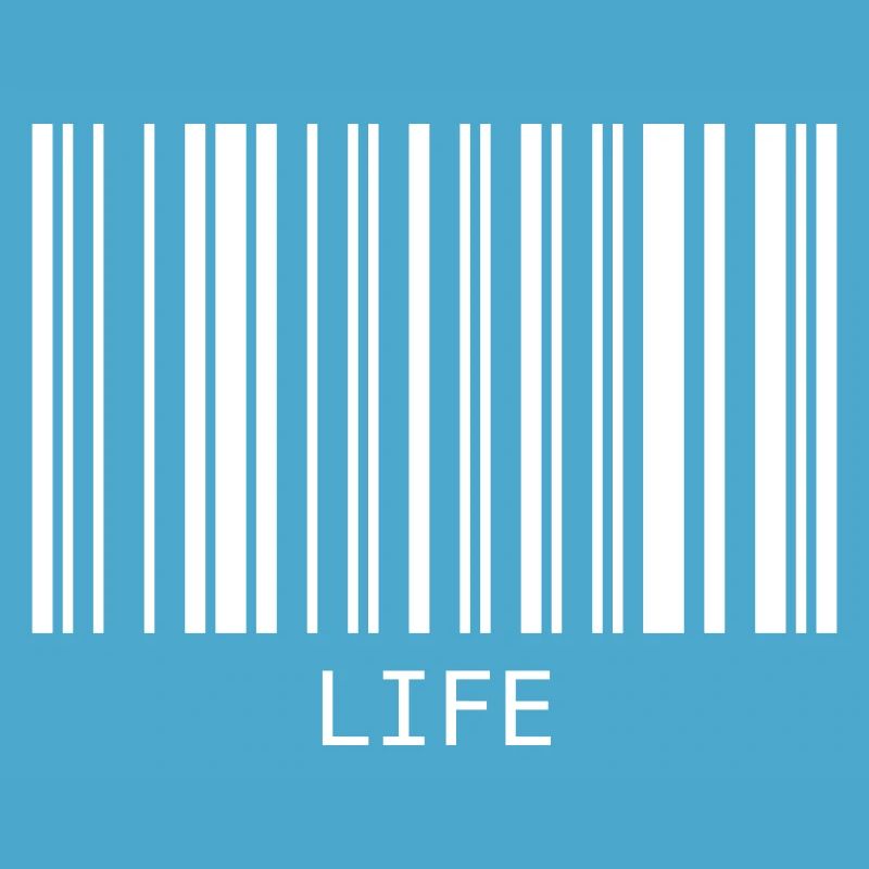 Barcode das Wort Life Leben Code lustig Lebensstil