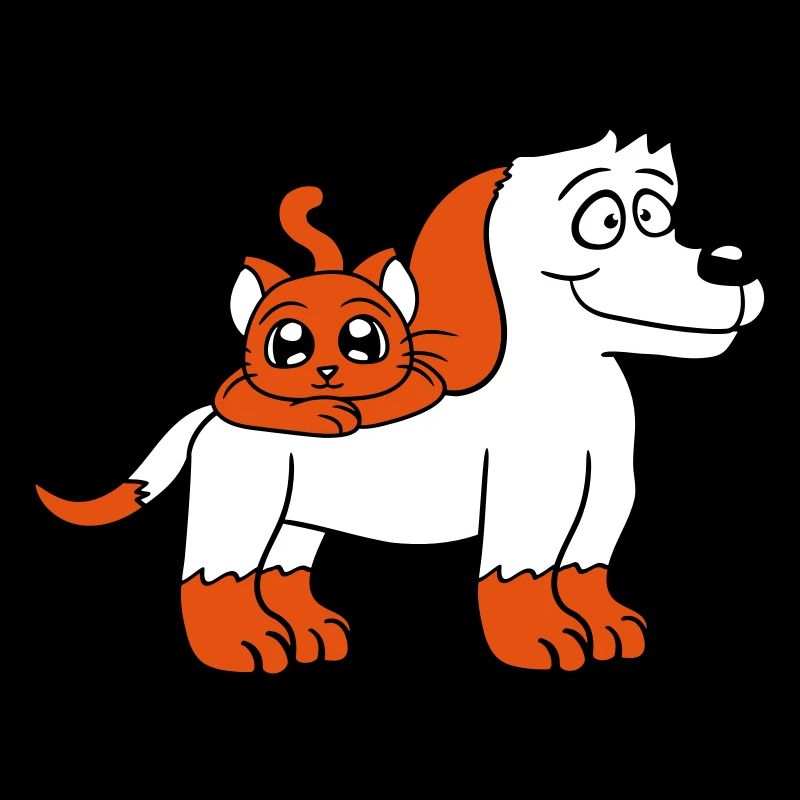 Hund Katze Zwei Freunde Team Kätzchen 2 Duo Crew