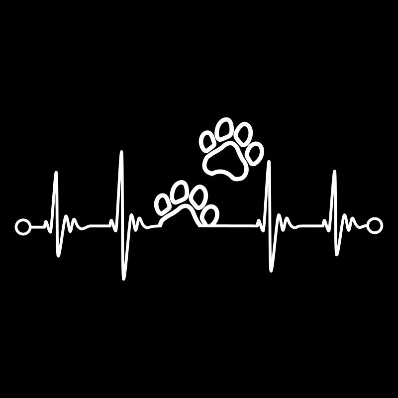 Cat beautiful cats heartbeat pulse design vector