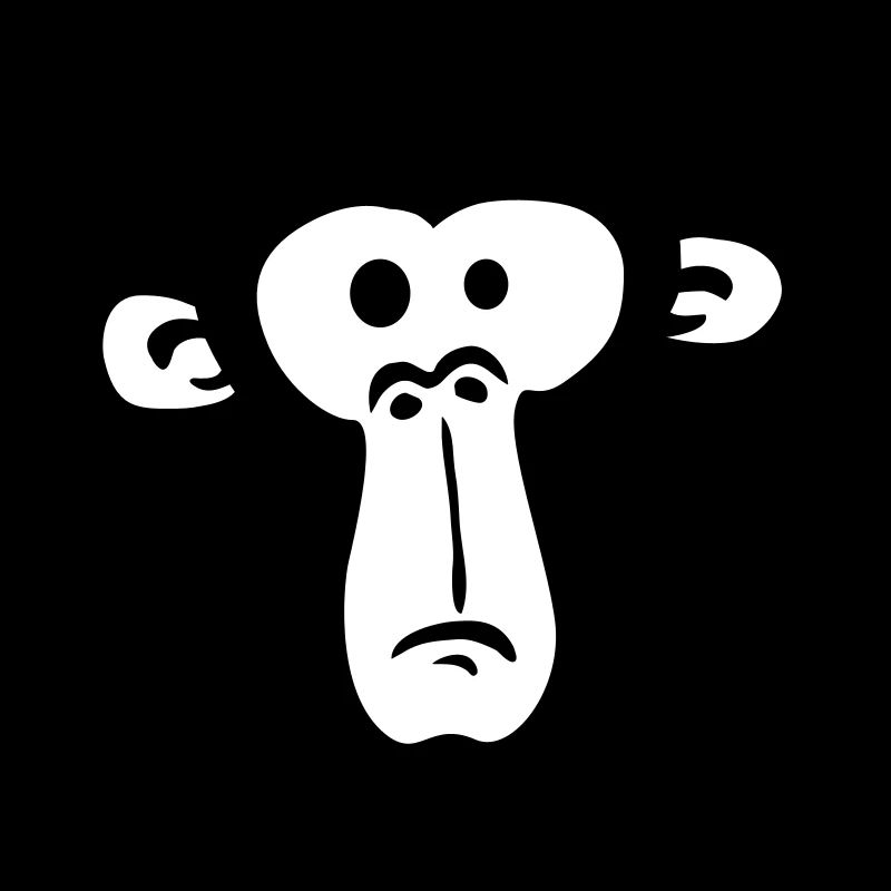 Sad Confused Monkey Head Boredom Face