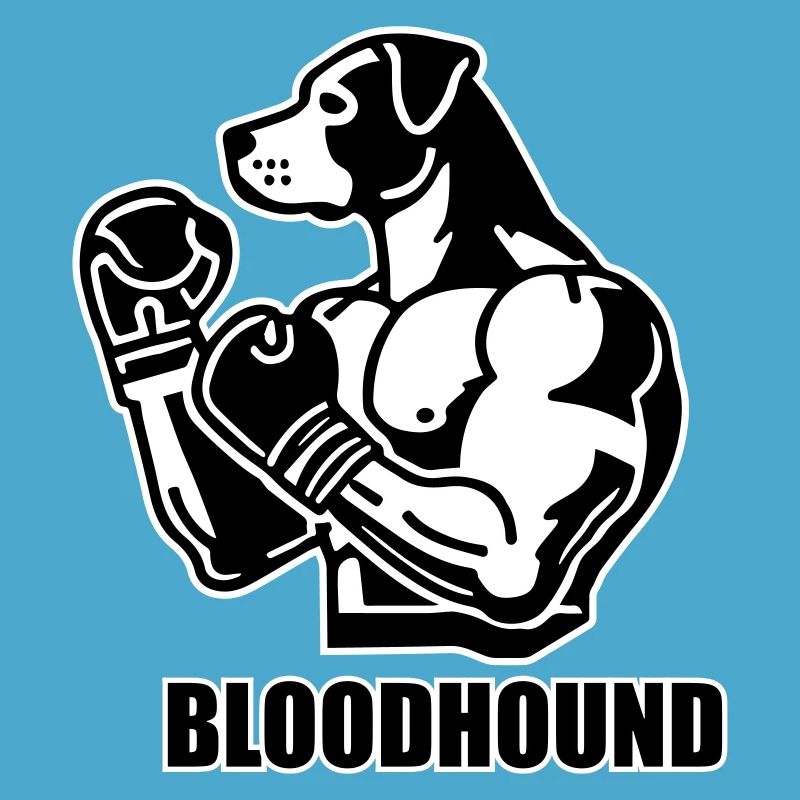 Chien de combat avec des gants de boxe - Conception Bloodhound
